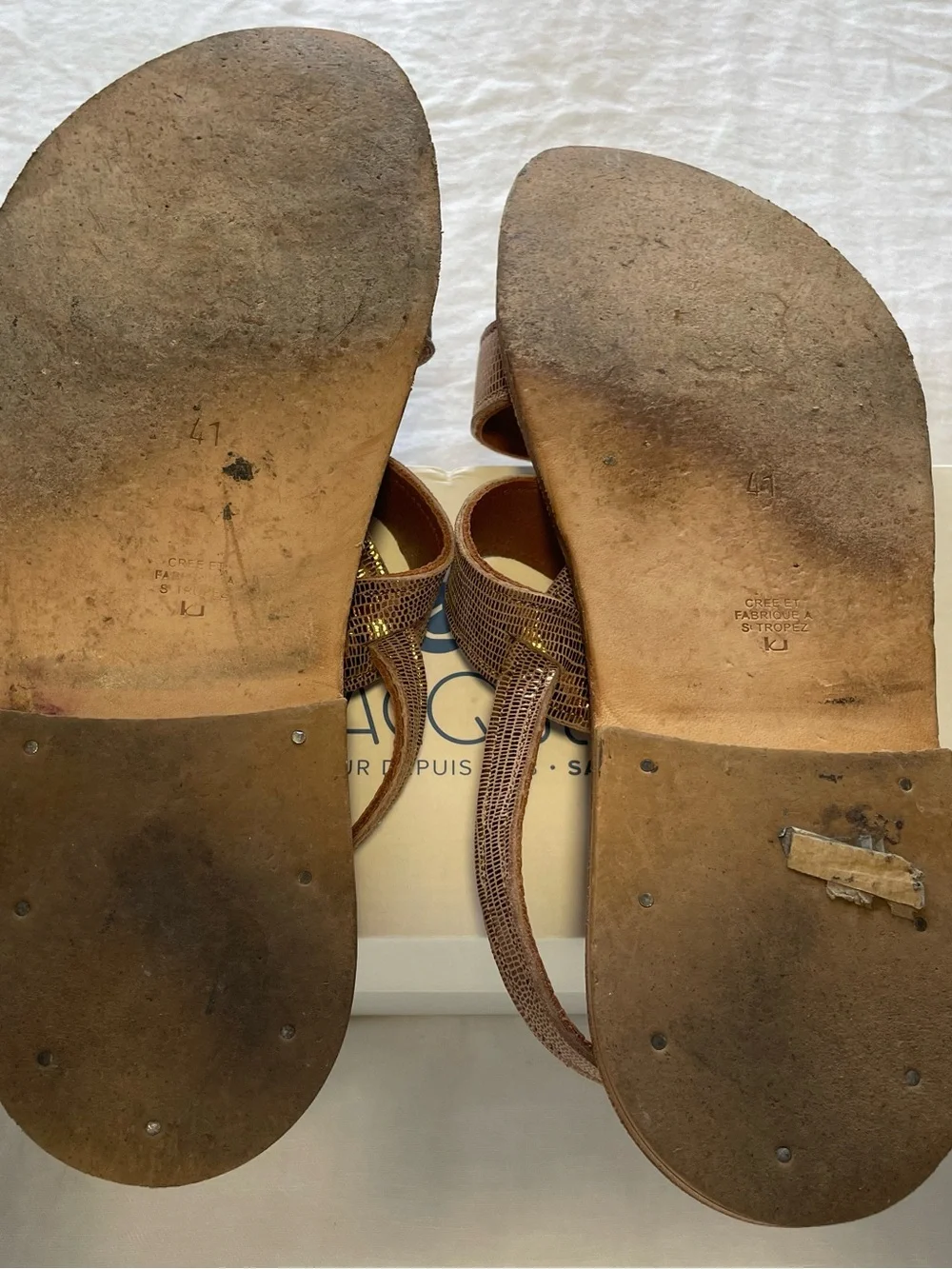 K.Jacques Saint-Tropez Disco Bronze Sandals EU 41